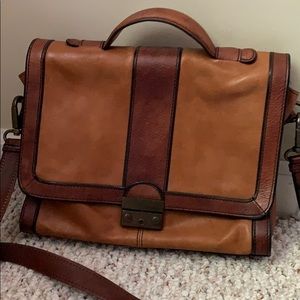 Fossil Tan Leather Briefcase-style Purse